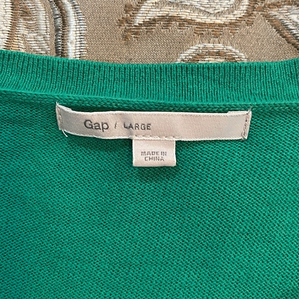 Gap, green 3/4 sleeve cardigan - Picture 2 of 4